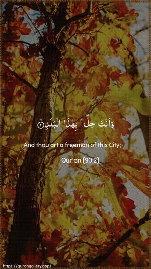 Al-Balad Ayah 2 - Arabic + English wallpaper