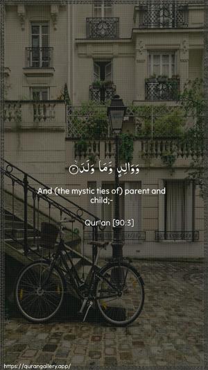 Al-Balad Ayah 3 - Arabic + English wallpaper