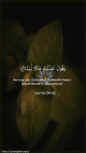 Al-Balad Ayah 6 - Arabic + English wallpaper