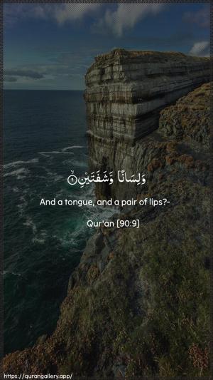 Al-Balad Ayah 9 - Arabic + English wallpaper