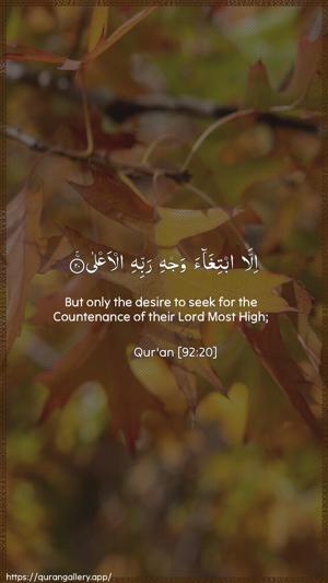 Al-Lail Ayah 20 - Arabic + English wallpaper