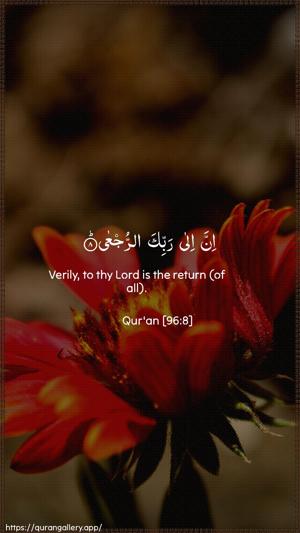 Al-Alaq Ayah 8 - Arabic + English wallpaper