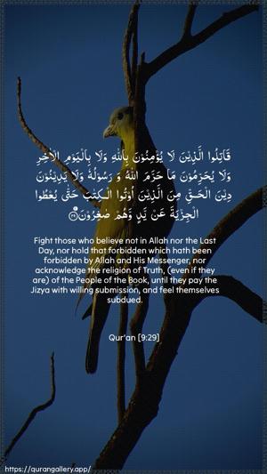At-Tawba Ayah 29 - Arabic + English wallpaper