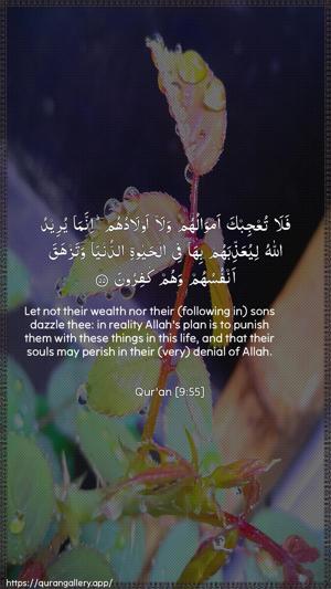 At-Tawba Ayah 55 - Arabic + English wallpaper